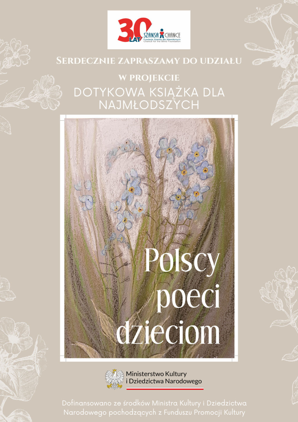 Plakat z okładką książki "Polscy poeci dzieciom"